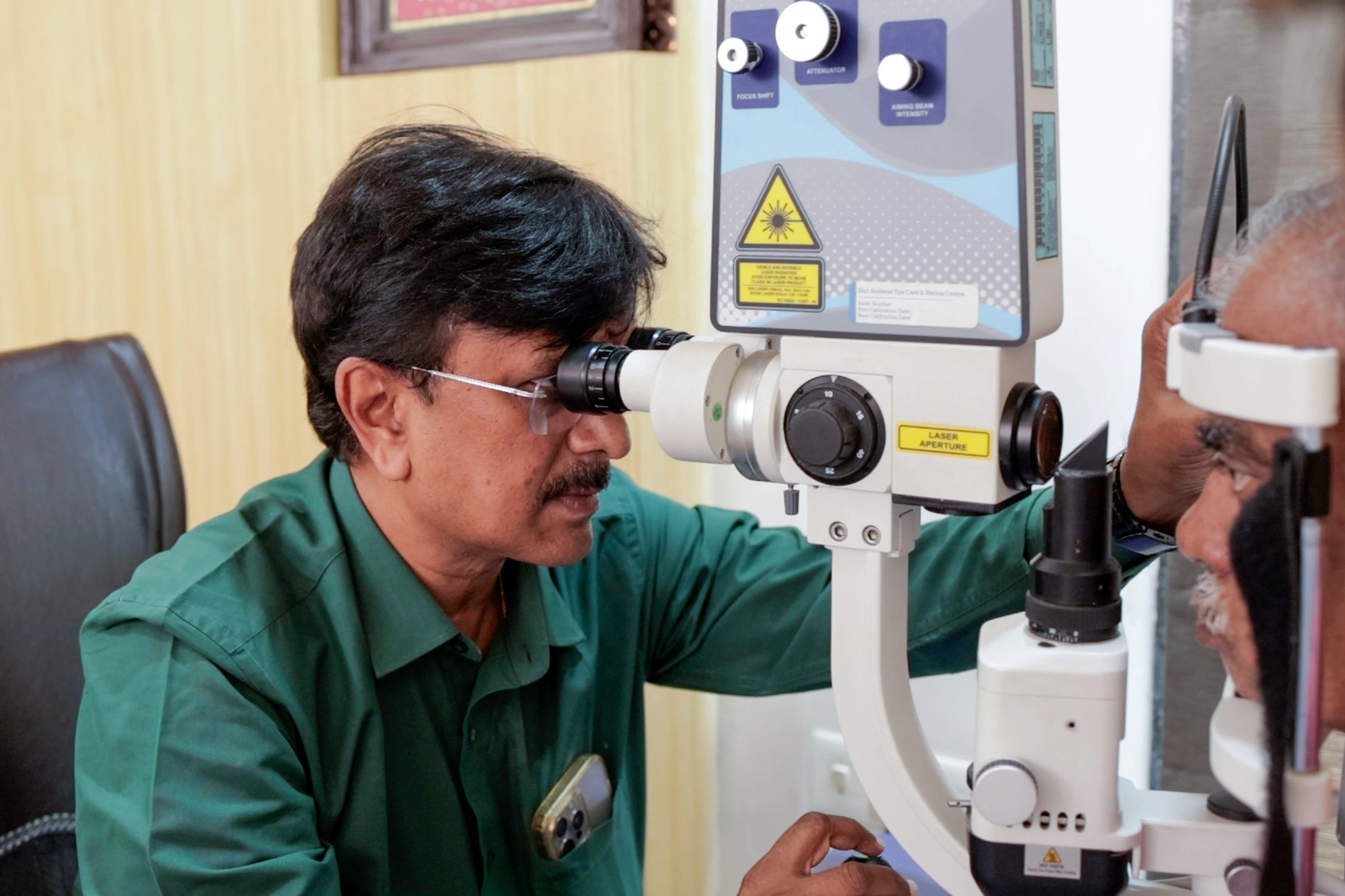Slit lamp examination